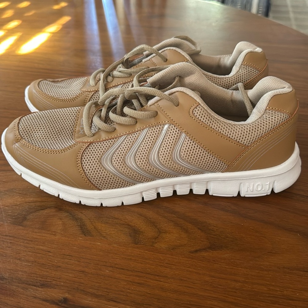 Tan walking shoes size 8 1/2
